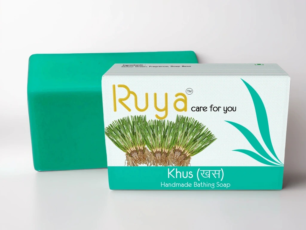 Khus Handmade Bathing Soap, Moisturizes the Skin with Gentle Cleansing, 100g x 3 (Pack of 3)