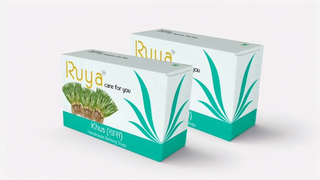 Khus Handmade Bathing Soap, Moisturizes the Skin with Gentle Cleansing, 100g x 2 (Pack of 2)