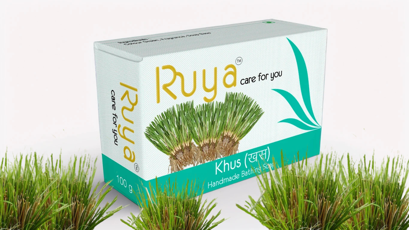 Khus Handmade Bathing Soap, Moisturizes the Skin with Gentle Cleansing, 100g x 2 (Pack of 2)