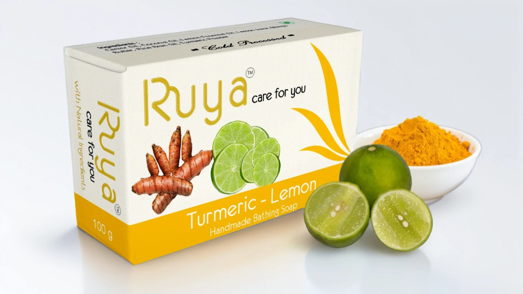 Turmeric - Lemon Natural Handmade Bathing Soap with Freshness of Lemon for Helthy Skin,  100g x 2 (Pack of 2)