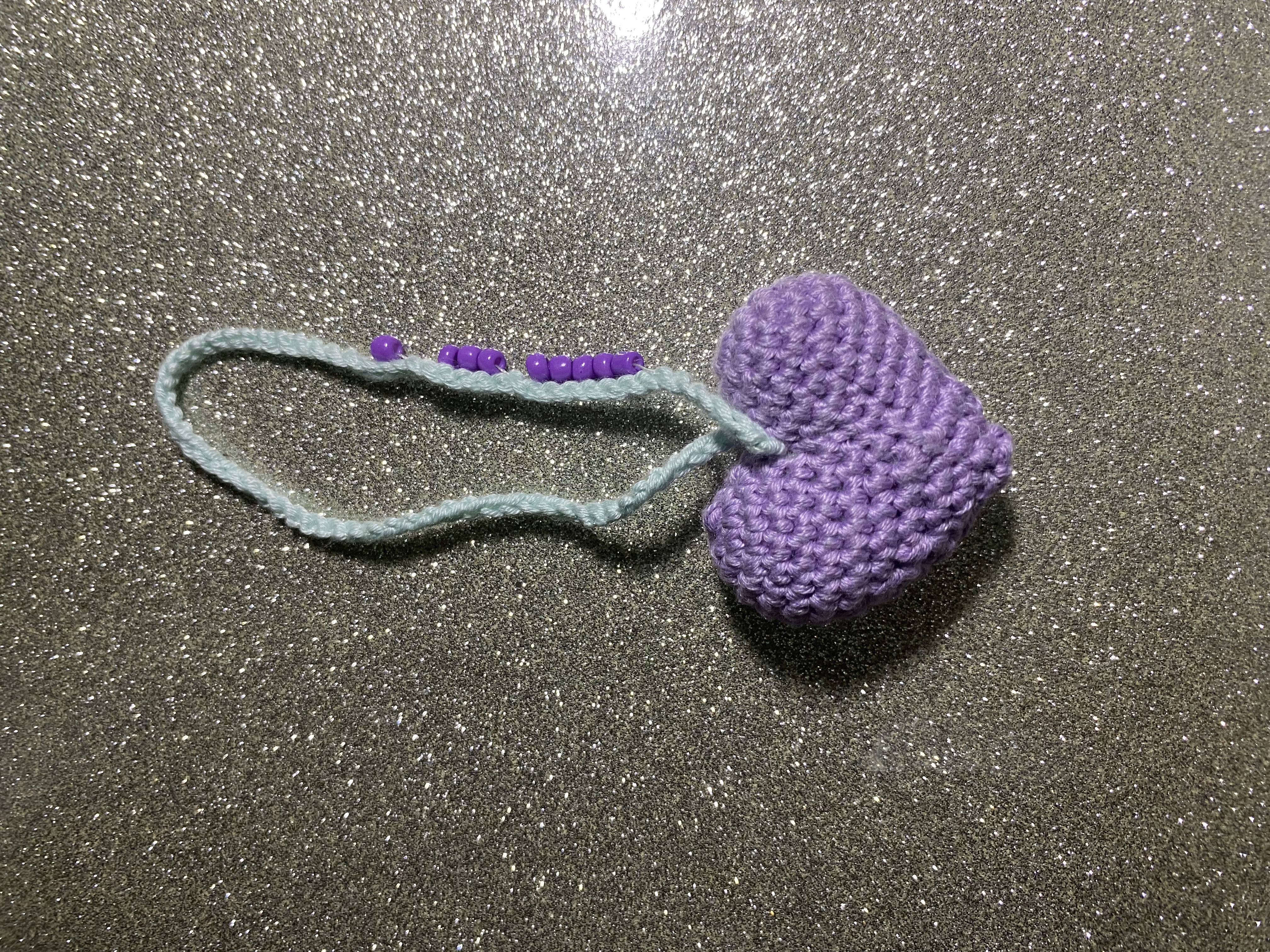 Breloque cœur 3D crochet