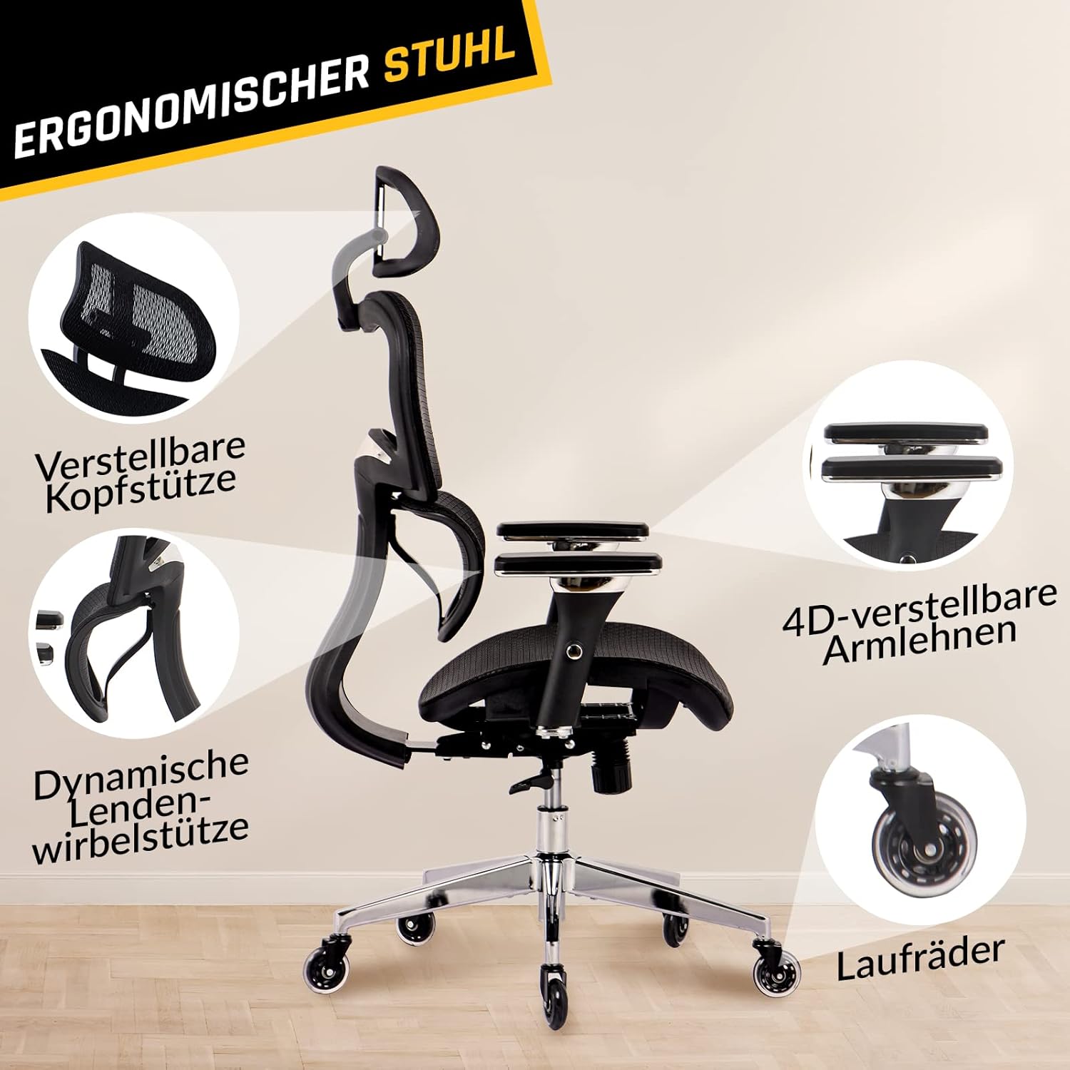   Ergonomiška biuro kėdė KLIM K800 