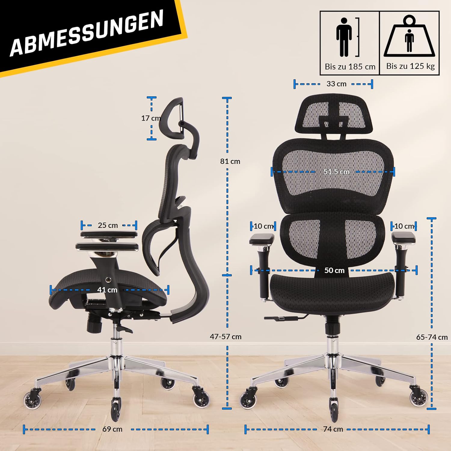   Ergonomiška biuro kėdė KLIM K800 