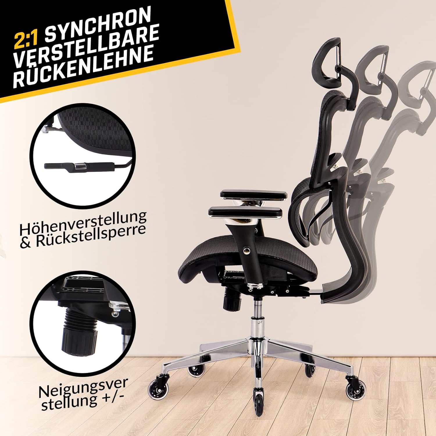   Ergonomiška biuro kėdė KLIM K800 