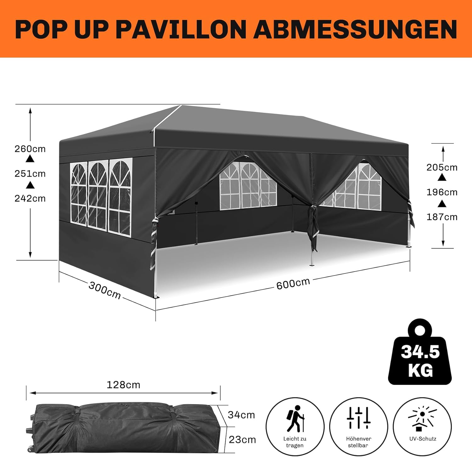Sulankstoma pobūvių palapinė