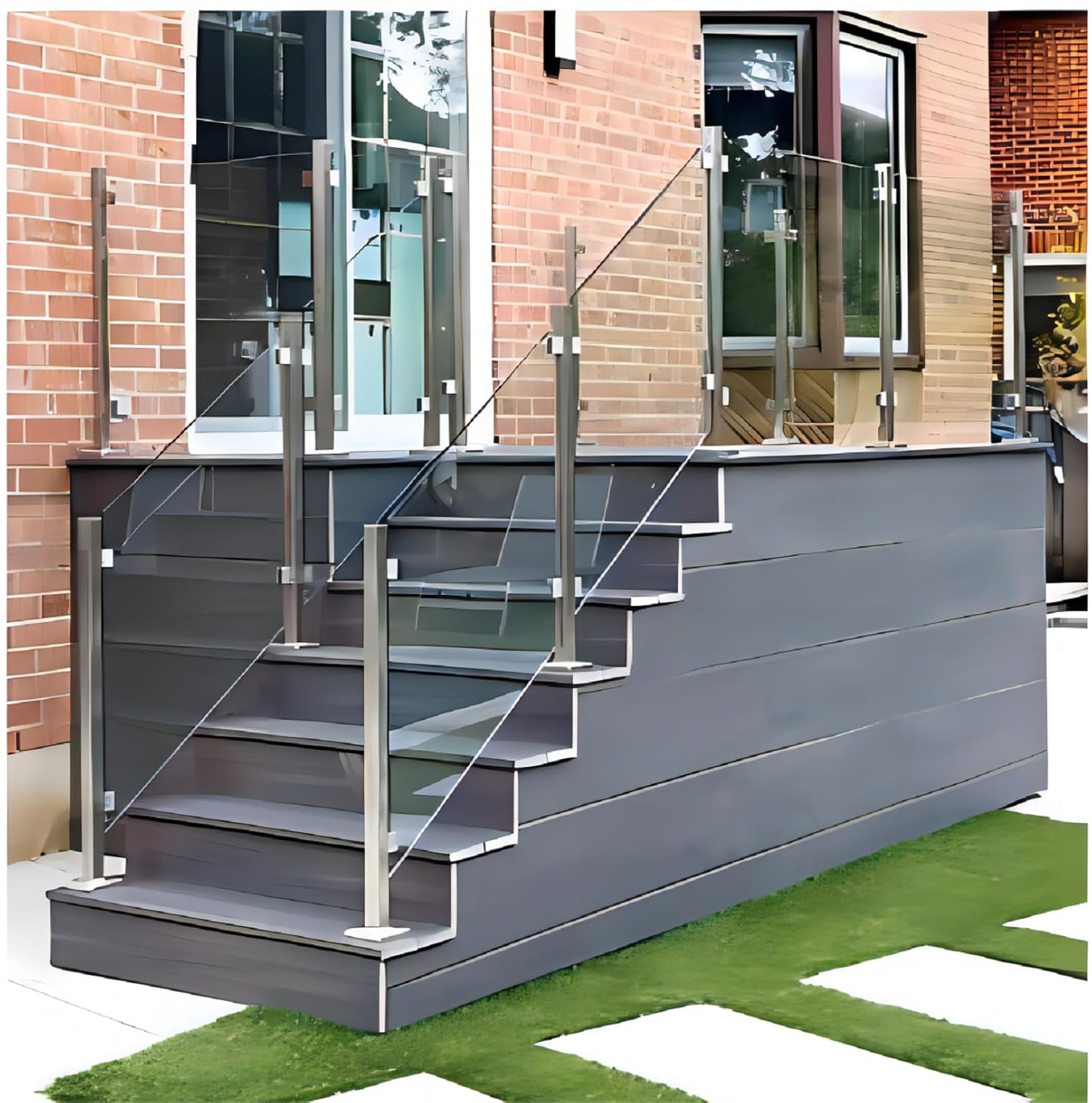 Statramstis stikliniam turėklui