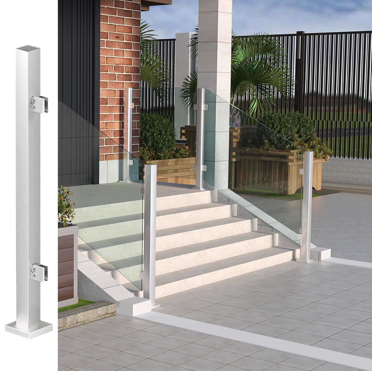 Statramstis stikliniam turėklui