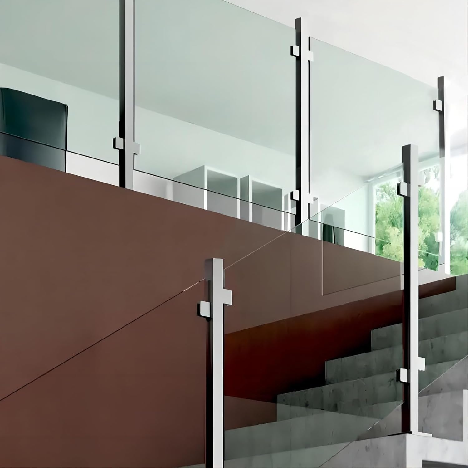 Statramstis stikliniam turėklui