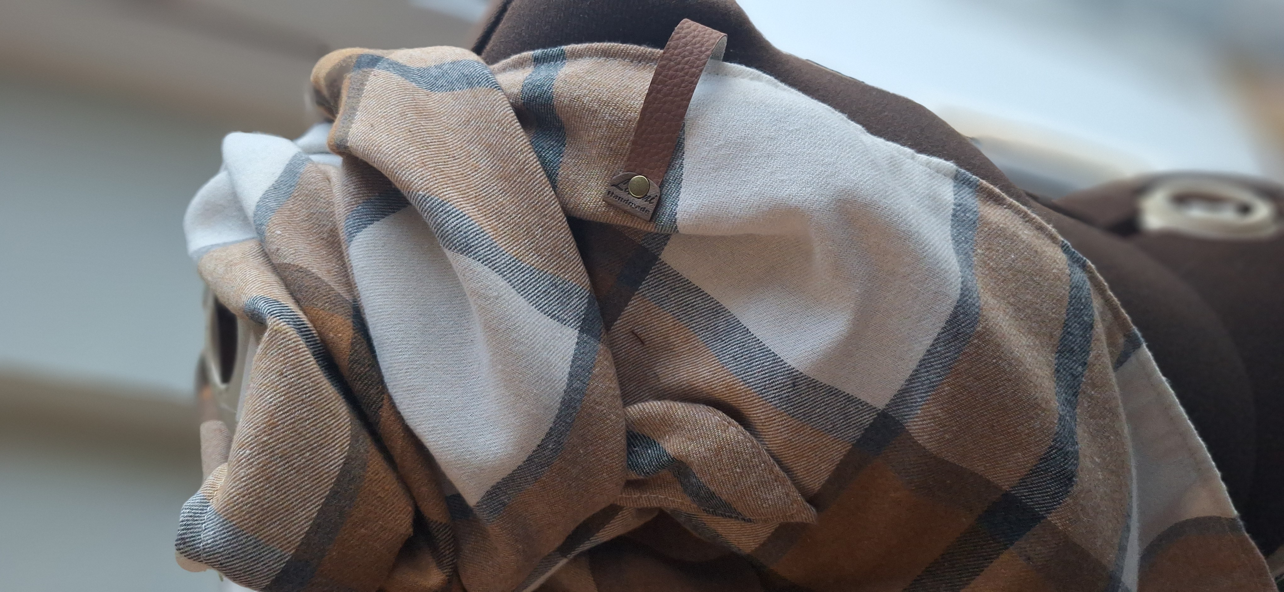 Xxl Dreiecktuch Flanell Karo Braun