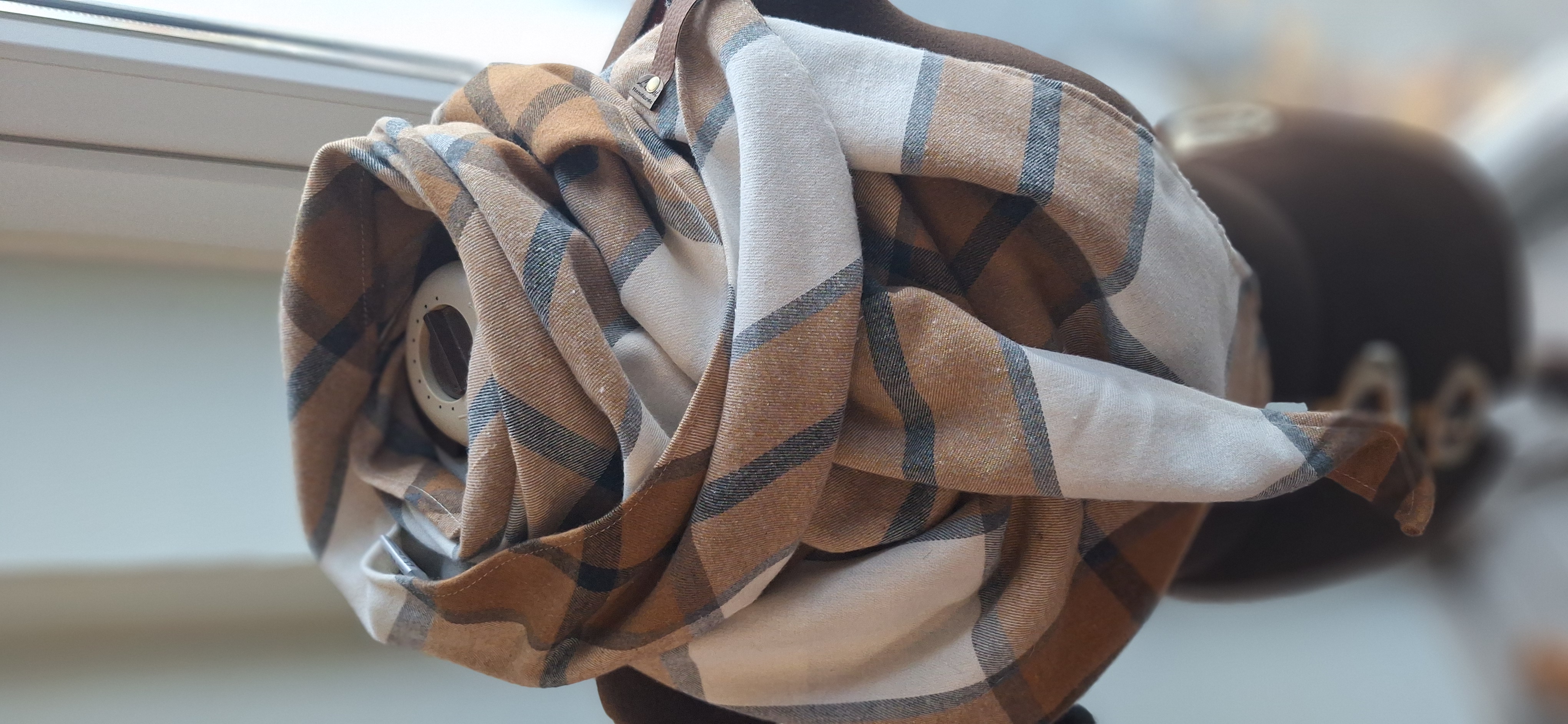 Xxl Dreiecktuch Flanell Karo Braun