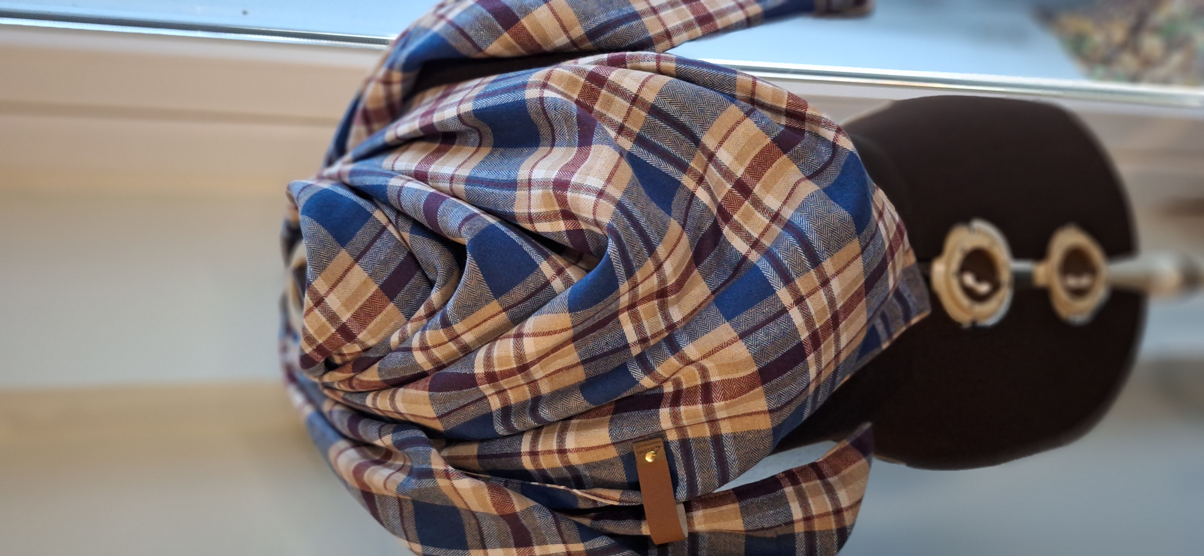 Xxl Dreiecktuch Flanell Karo Blau