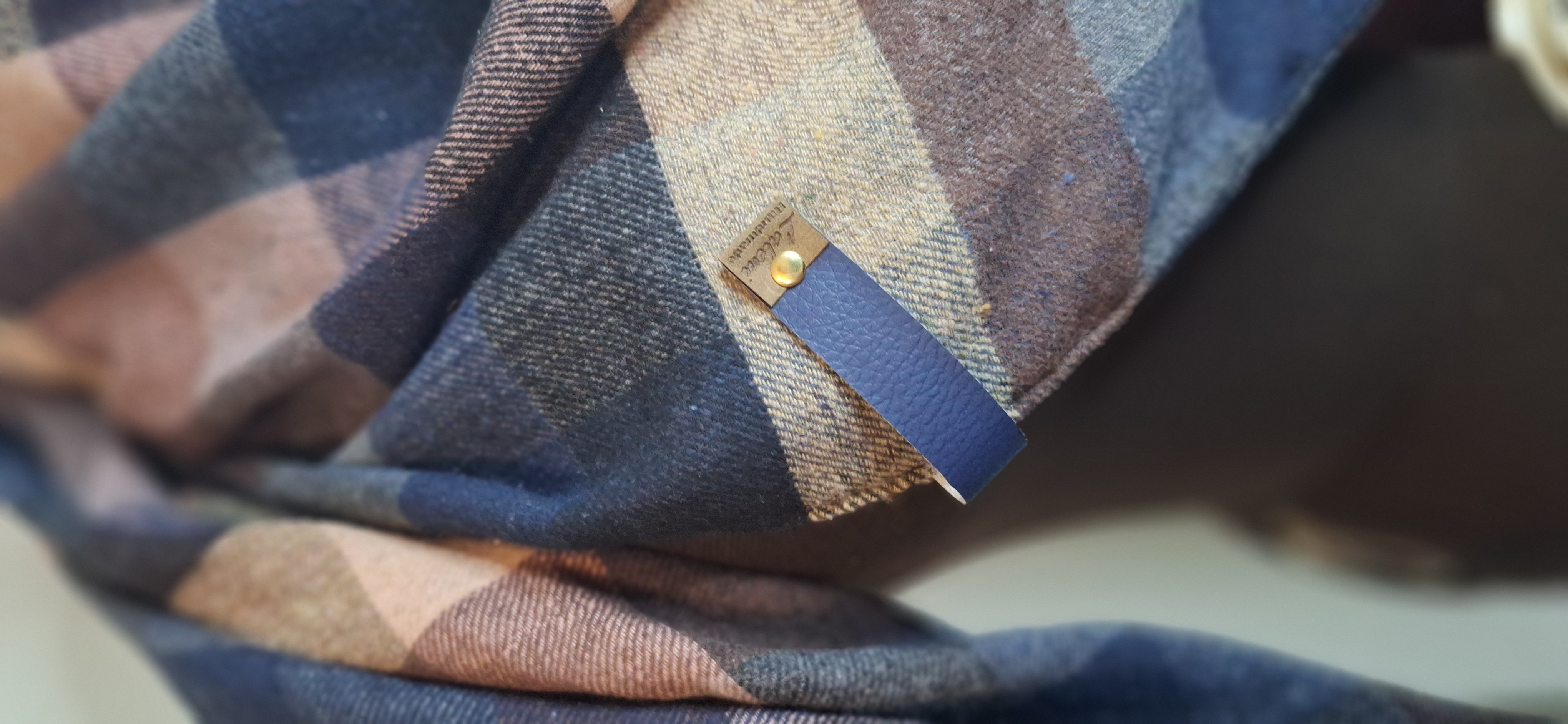 Xxl Dreiecktuch Flanell Karo Blau Rosa