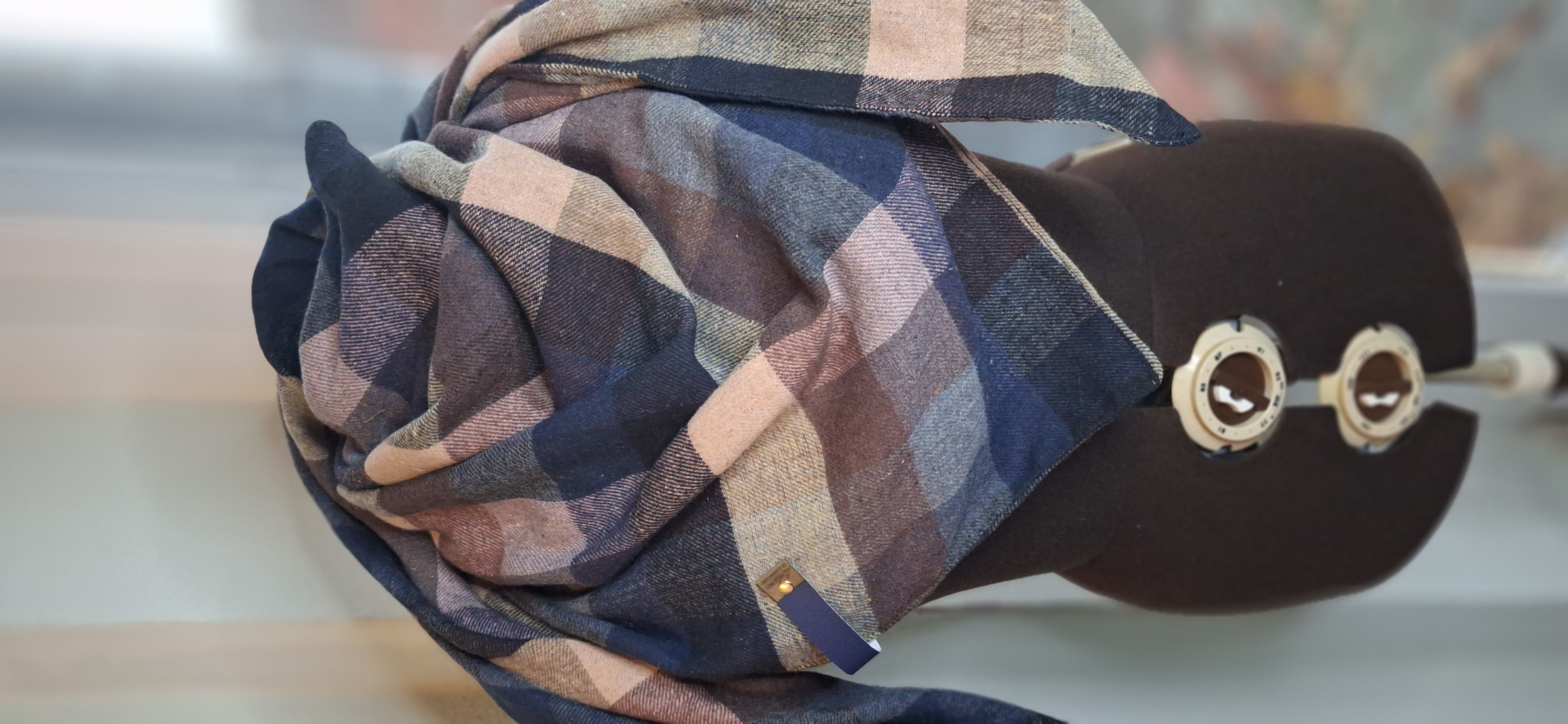 Xxl Dreiecktuch Flanell Karo Blau Rosa