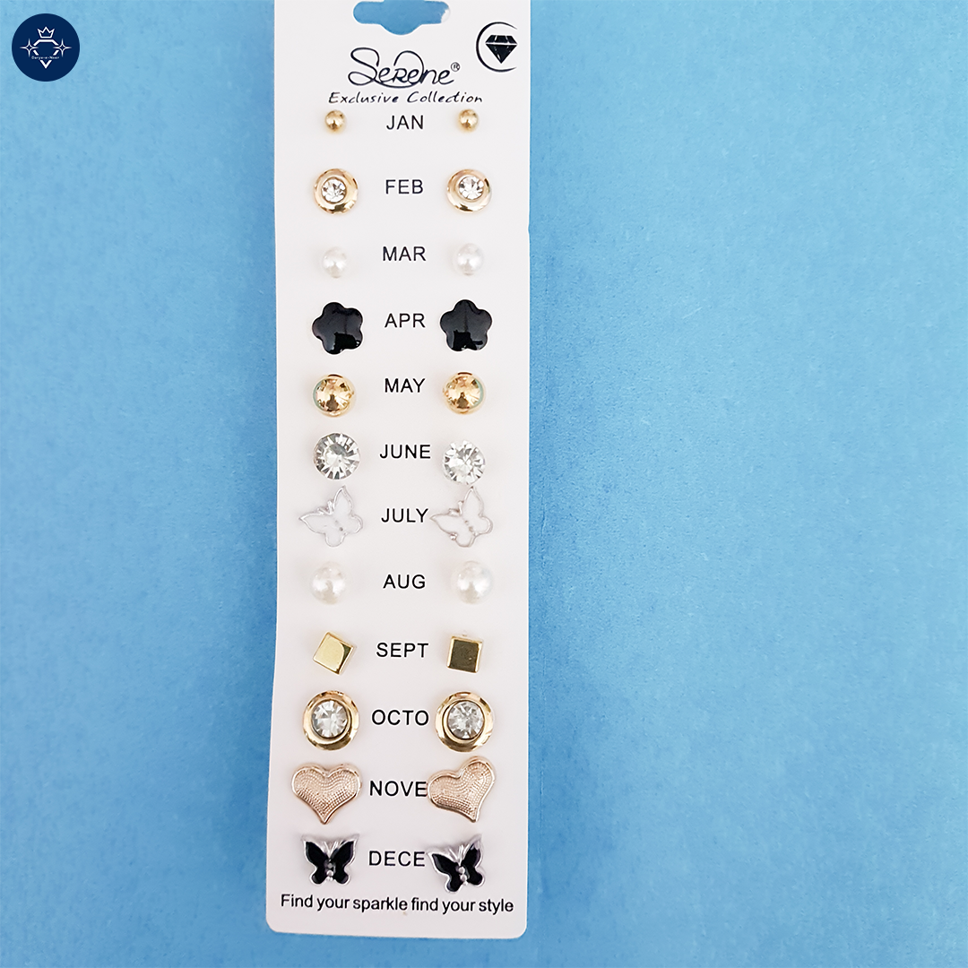 12 Months of Magic Stud Earring Set 