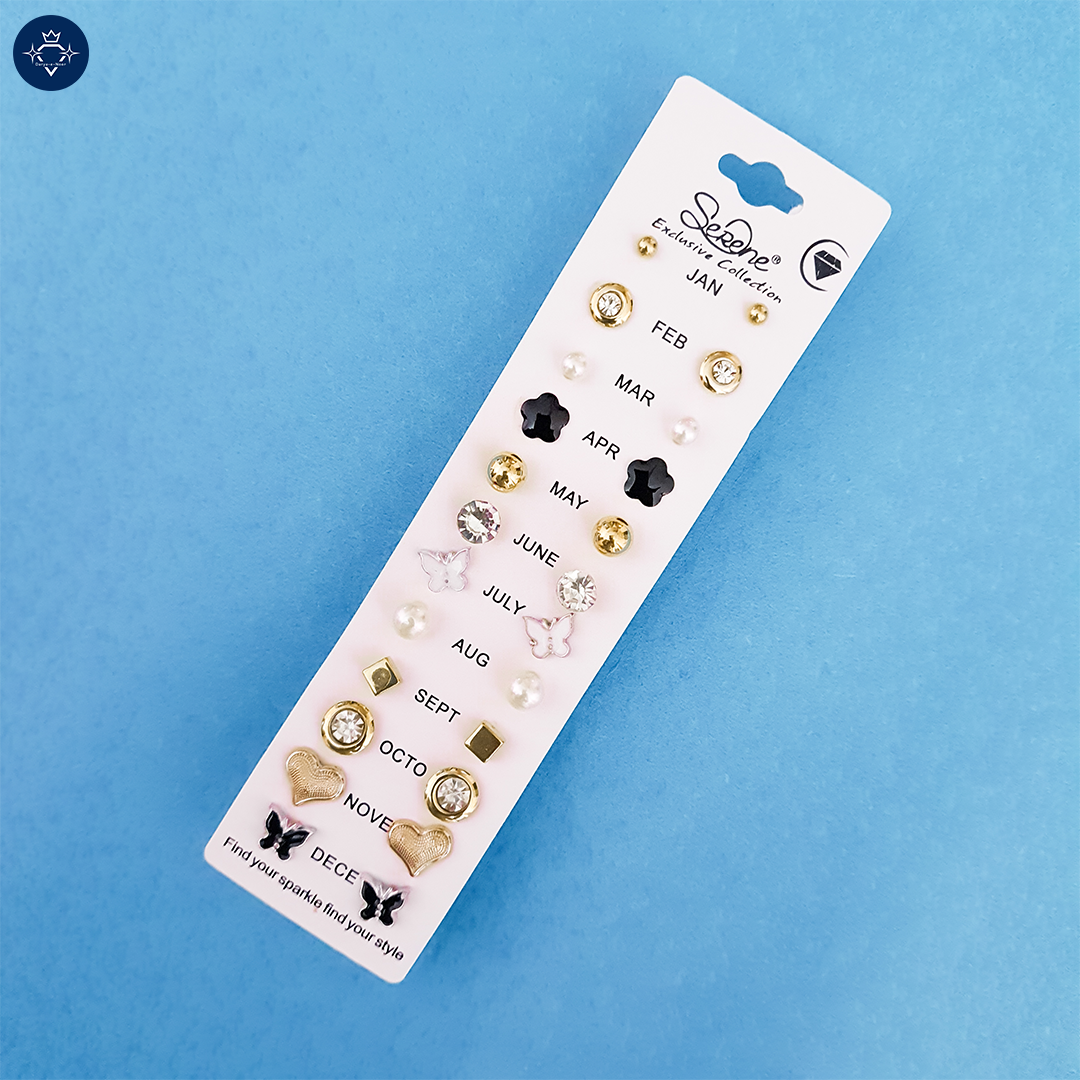 12 Months of Magic Stud Earring Set 