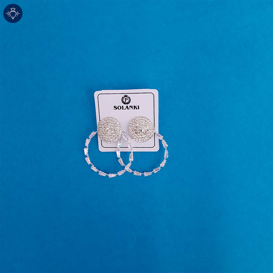 Silver Circular Hoop Earrings