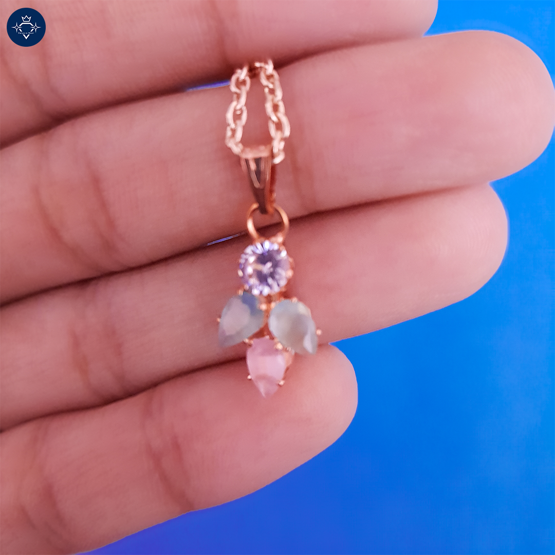 Blush Bloom Crystal Pendant in Rose Gold