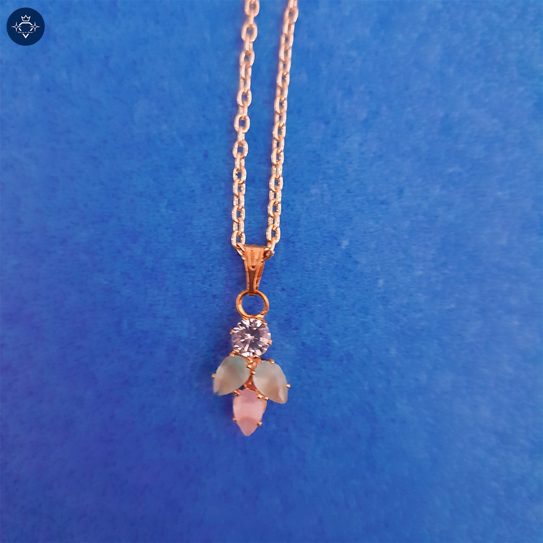 Blush Bloom Crystal Pendant in Rose Gold