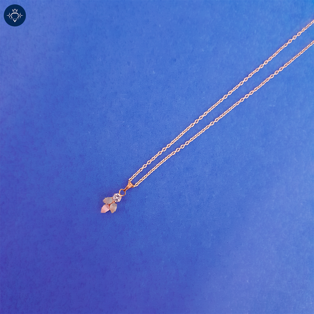 Blush Bloom Crystal Pendant in Rose Gold