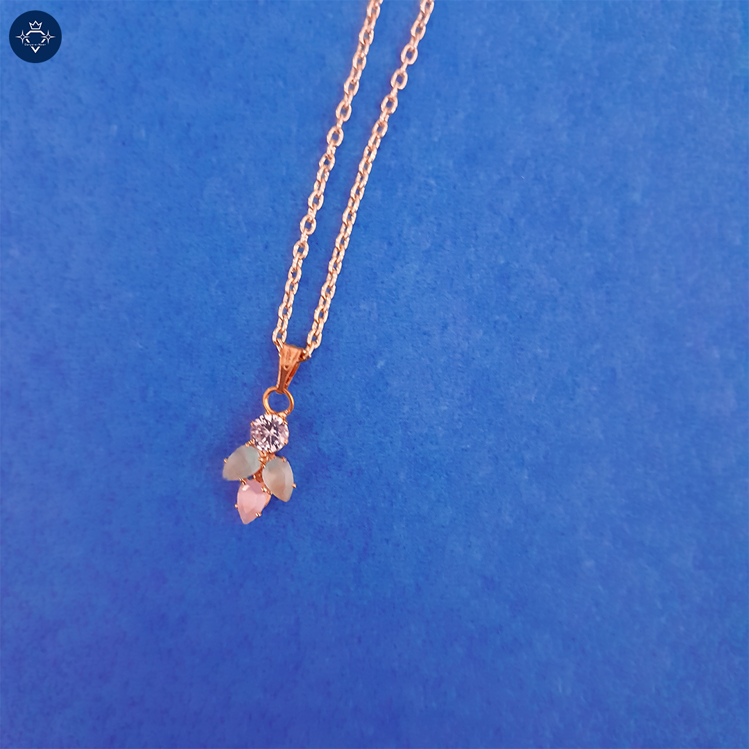 Blush Bloom Crystal Pendant in Rose Gold