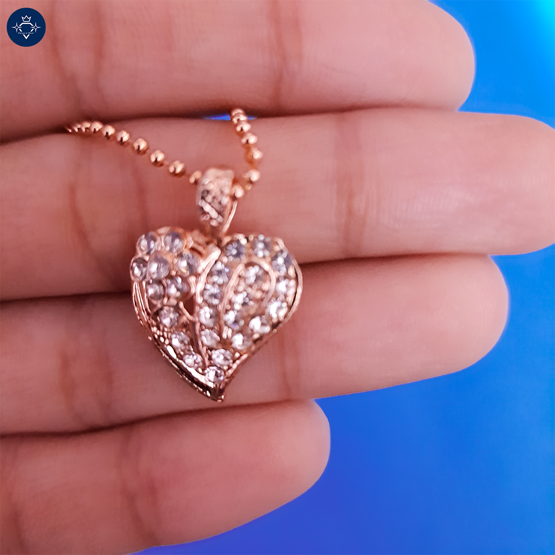 Rose Gold Radiance Heart Pendant