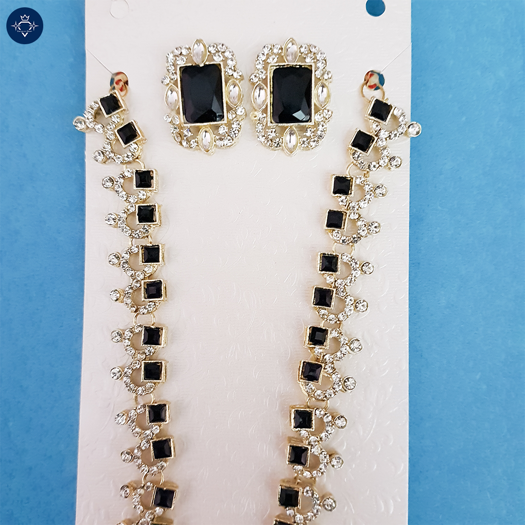 Royal Elegance Necklace Set-Black