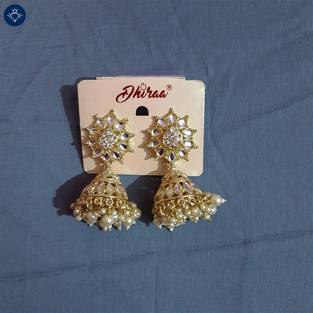 Golden Glamour Jhumka Earrings