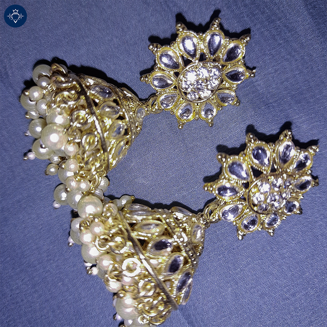 Golden Glamour Jhumka Earrings
