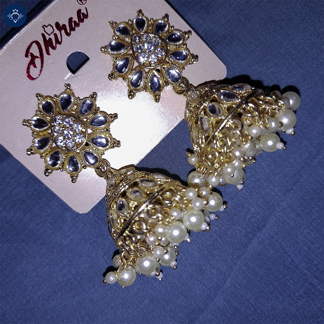 Golden Glamour Jhumka Earrings