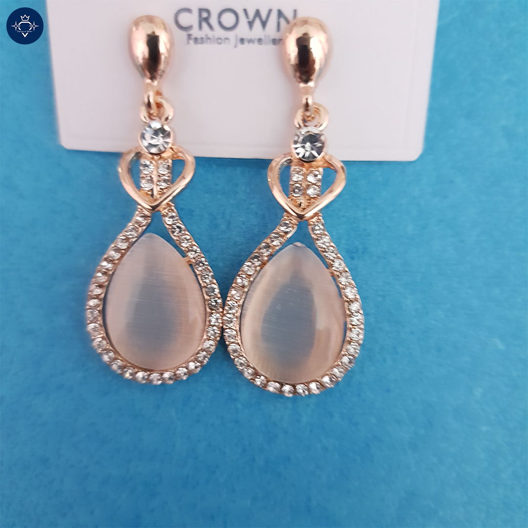 Rose Gold Tear-Drop Elegance Earrings
