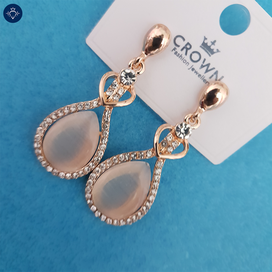 Rose Gold Tear-Drop Elegance Earrings