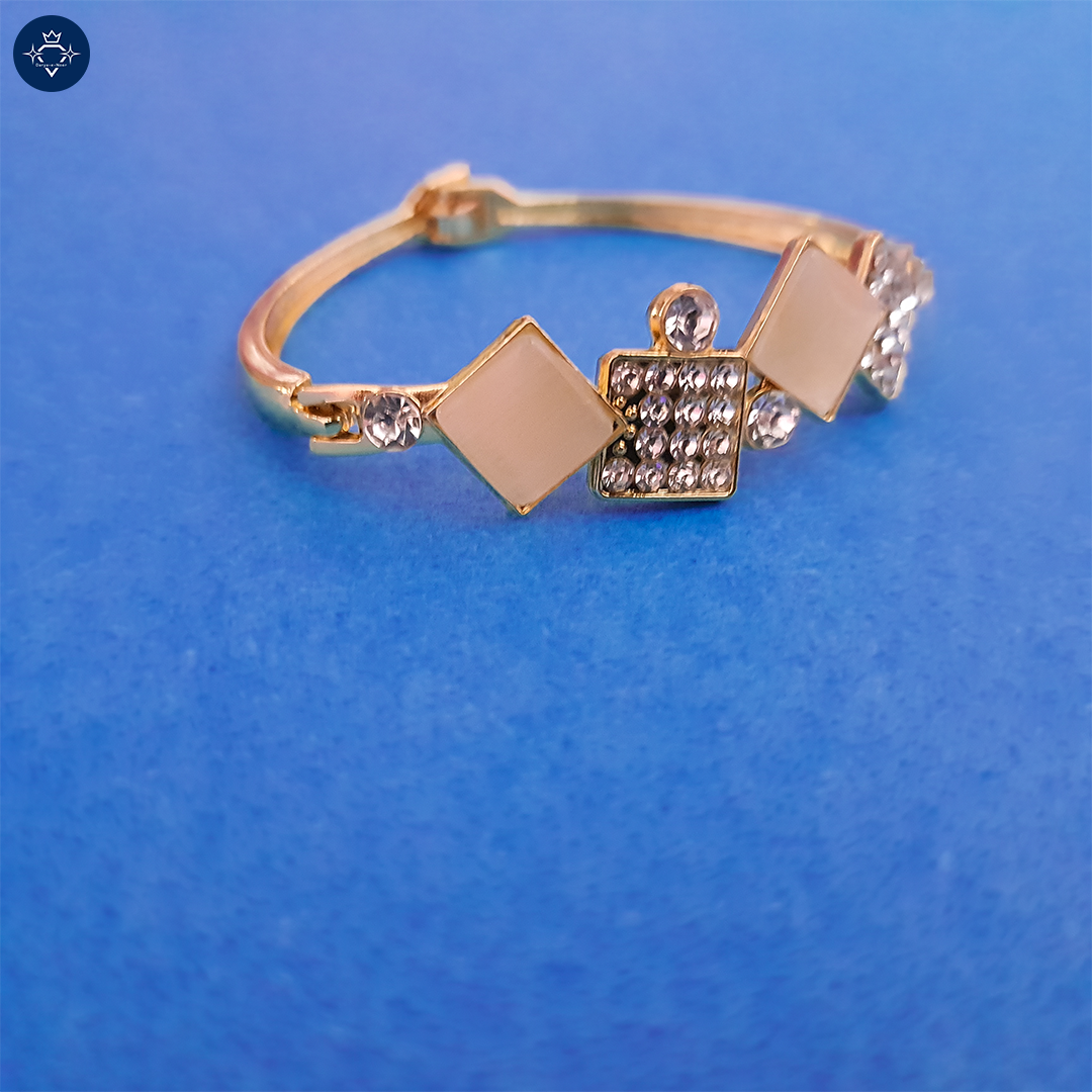 Gold-Toned Geometric Crystal Bracelet