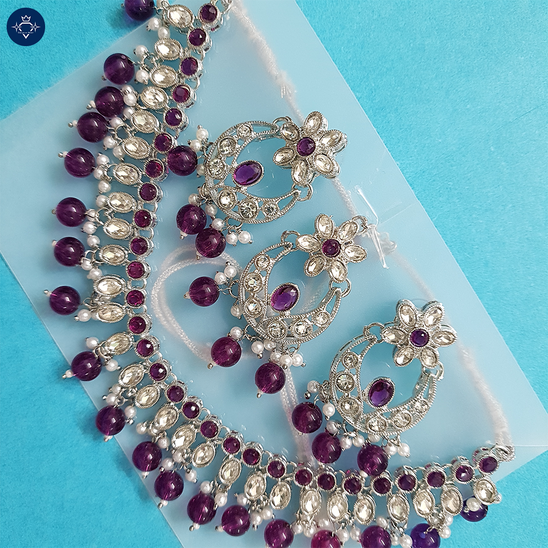 Gulnaar Amethyst Kundan Set – A Royal Symphony of Elegance
