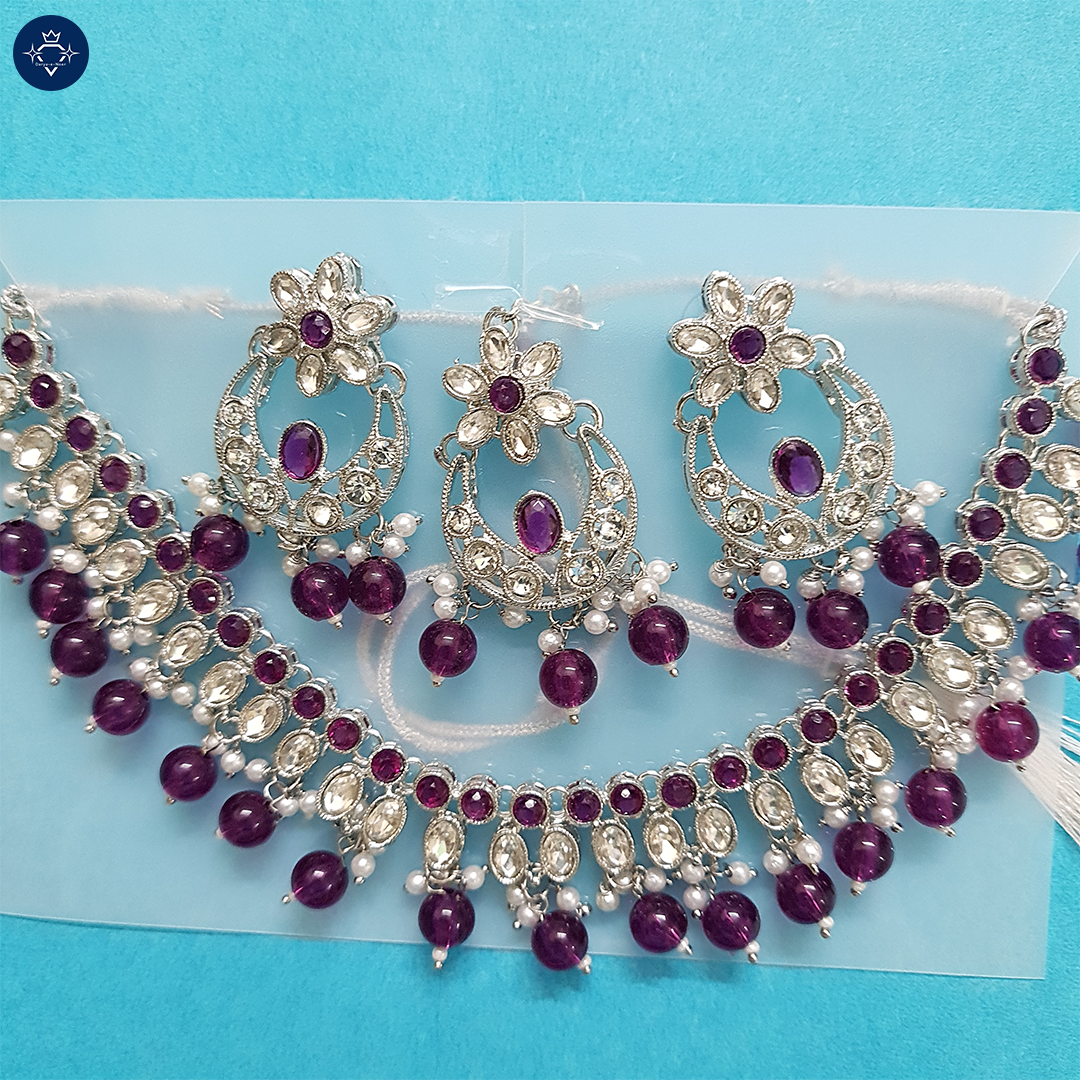 Gulnaar Amethyst Kundan Set – A Royal Symphony of Elegance