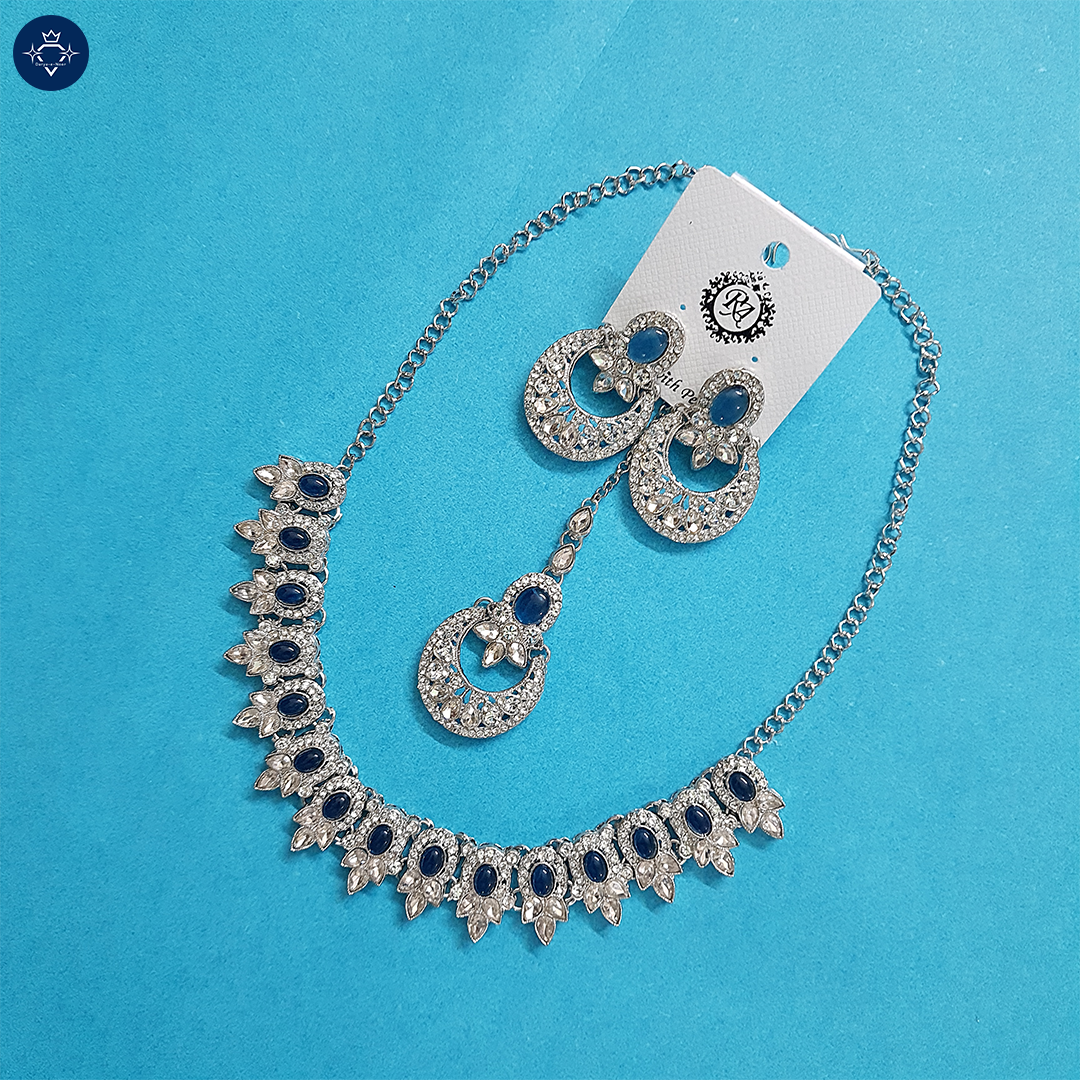 Neelratna Necklace Set With Earrings & Maangtikka