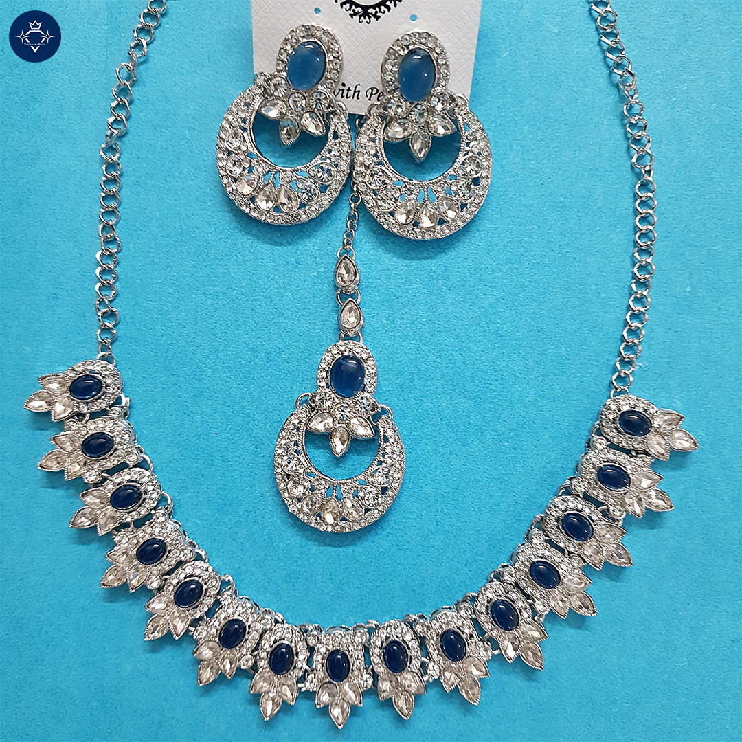 Neelratna Necklace Set With Earrings & Maangtikka