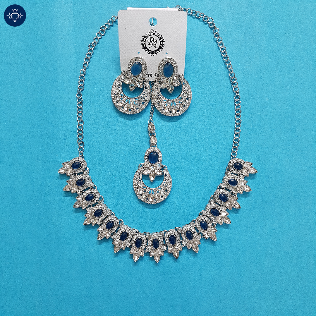 Neelratna Necklace Set With Earrings & Maangtikka