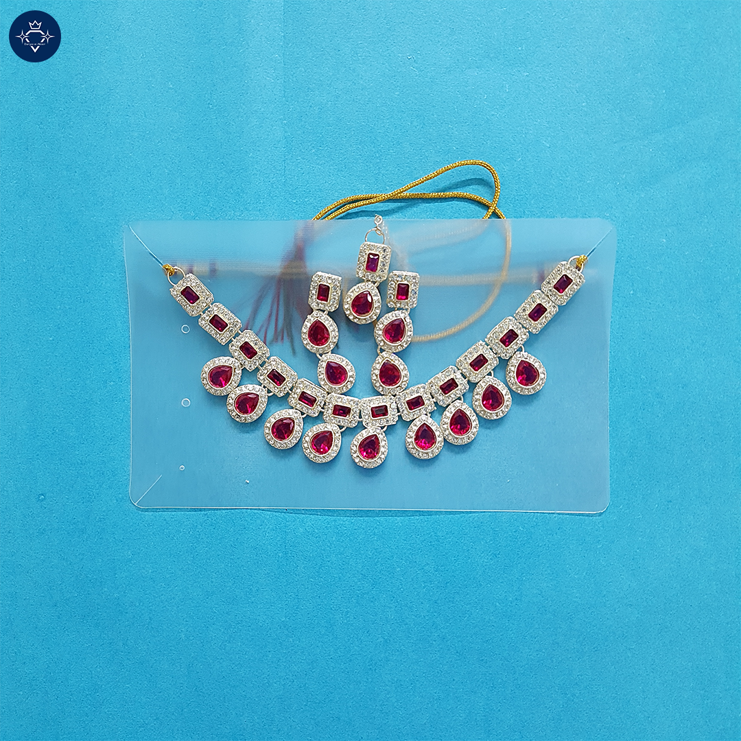 Manikya Necklace Set – A Symphony of Ruby Elegance