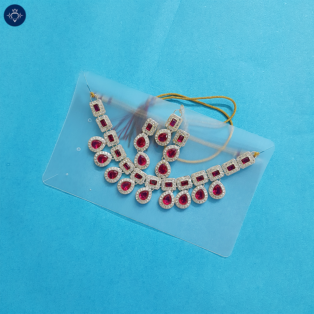 Manikya Necklace Set – A Symphony of Ruby Elegance