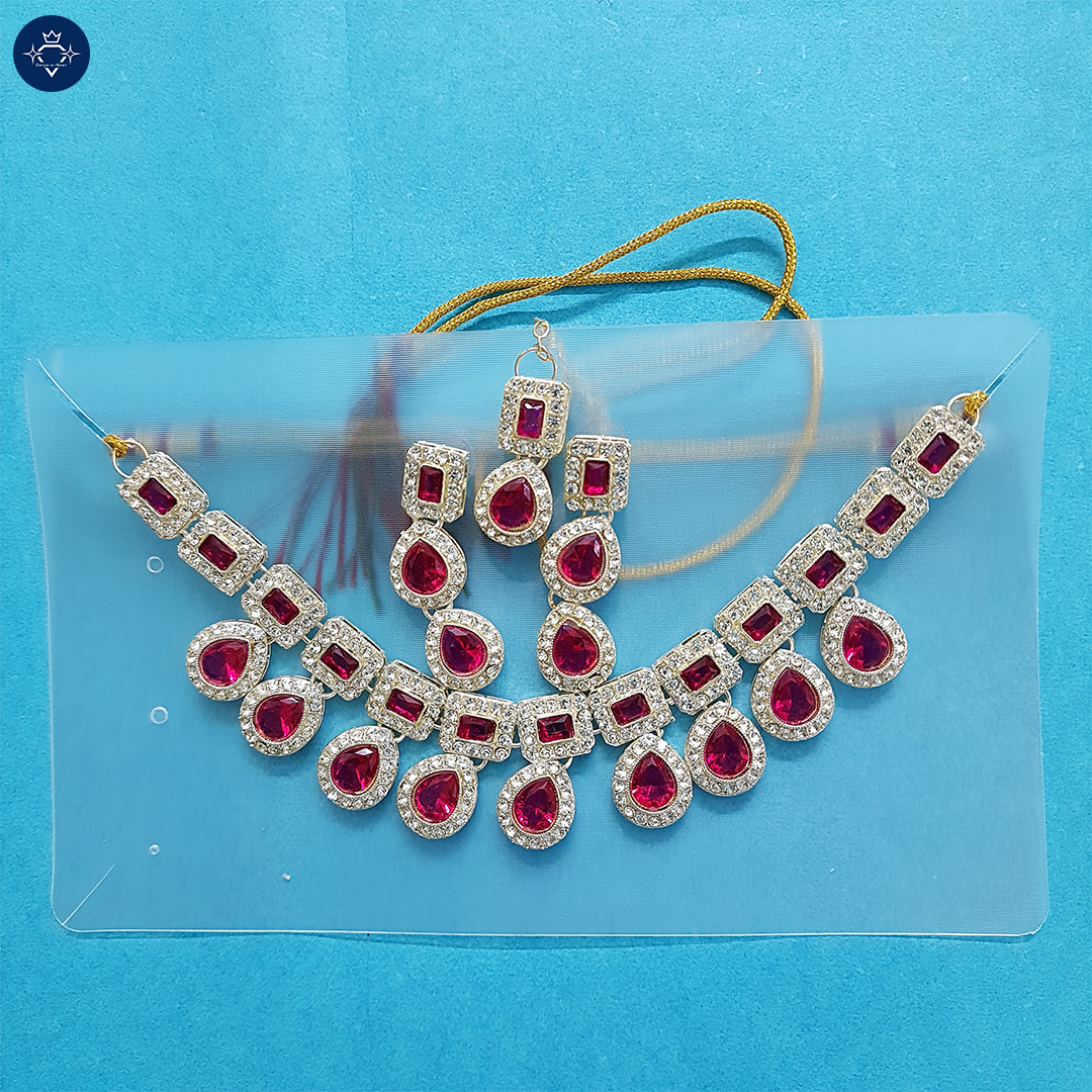 Manikya Necklace Set – A Symphony of Ruby Elegance