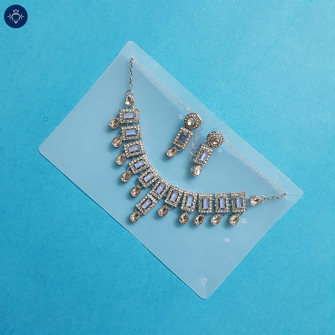 Sagarika Necklace Set – Light Blue