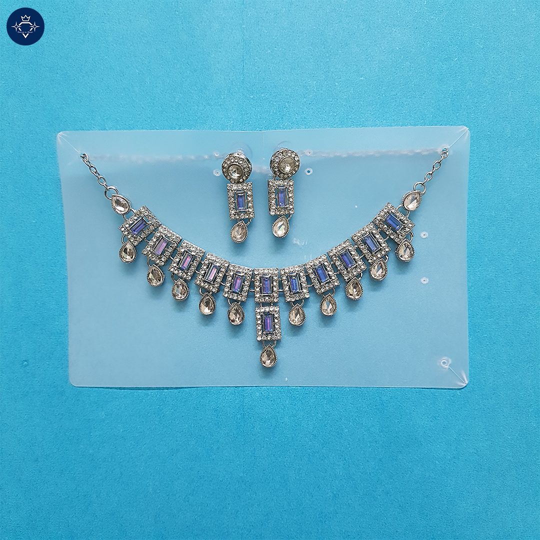 Sagarika Necklace Set - Deep Blue