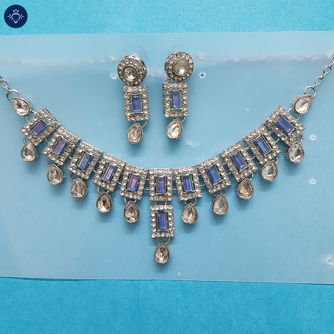 Sagarika Necklace Set - Deep Blue