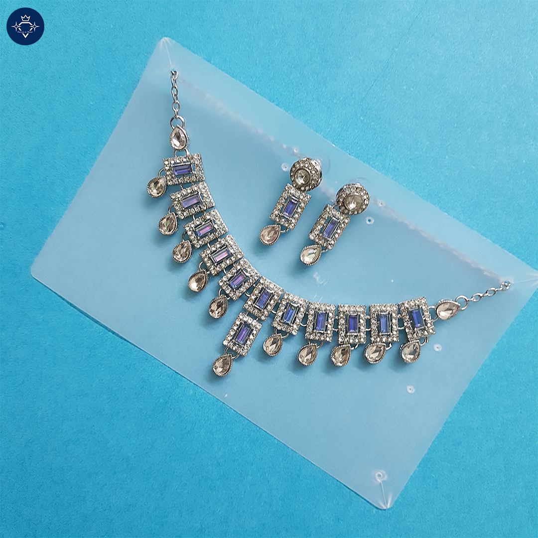 Sagarika Necklace Set - Deep Blue