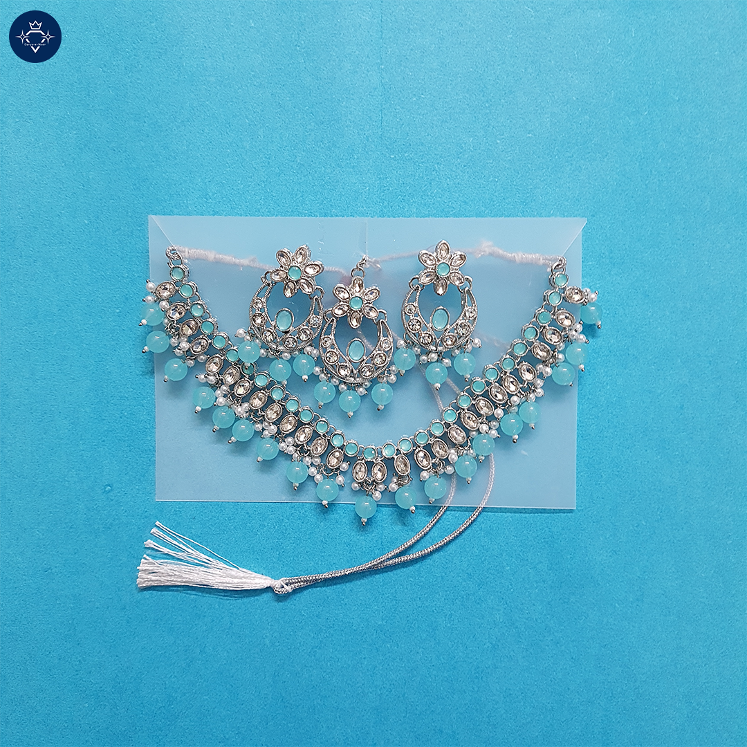 Indrani Aasmani Necklace Set – A Timeless Beauty!