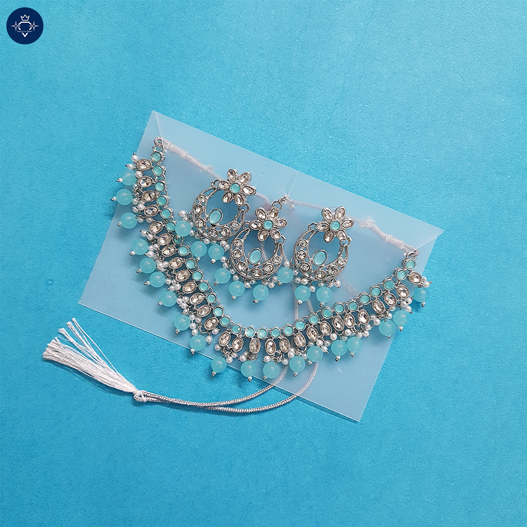 Indrani Aasmani Necklace Set – A Timeless Beauty!