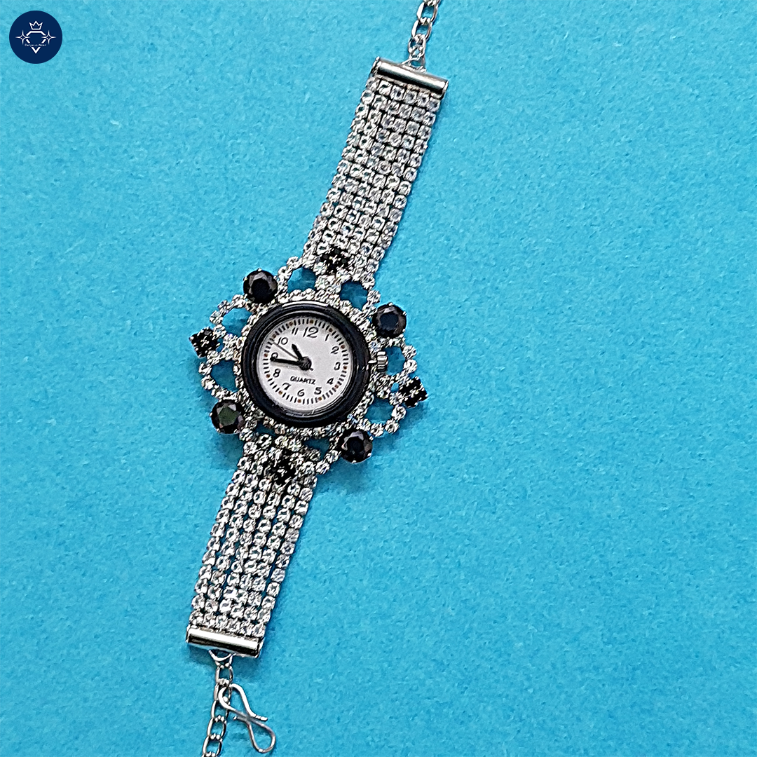 Midnight Bloom Watch Bracelet – Timeless Elegance! 