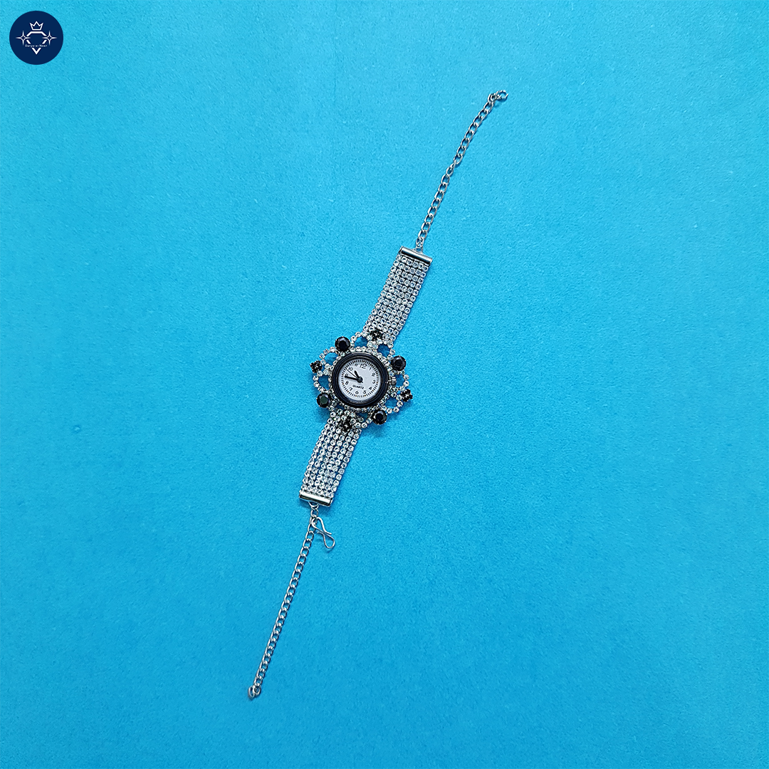 Midnight Bloom Watch Bracelet – Timeless Elegance! 