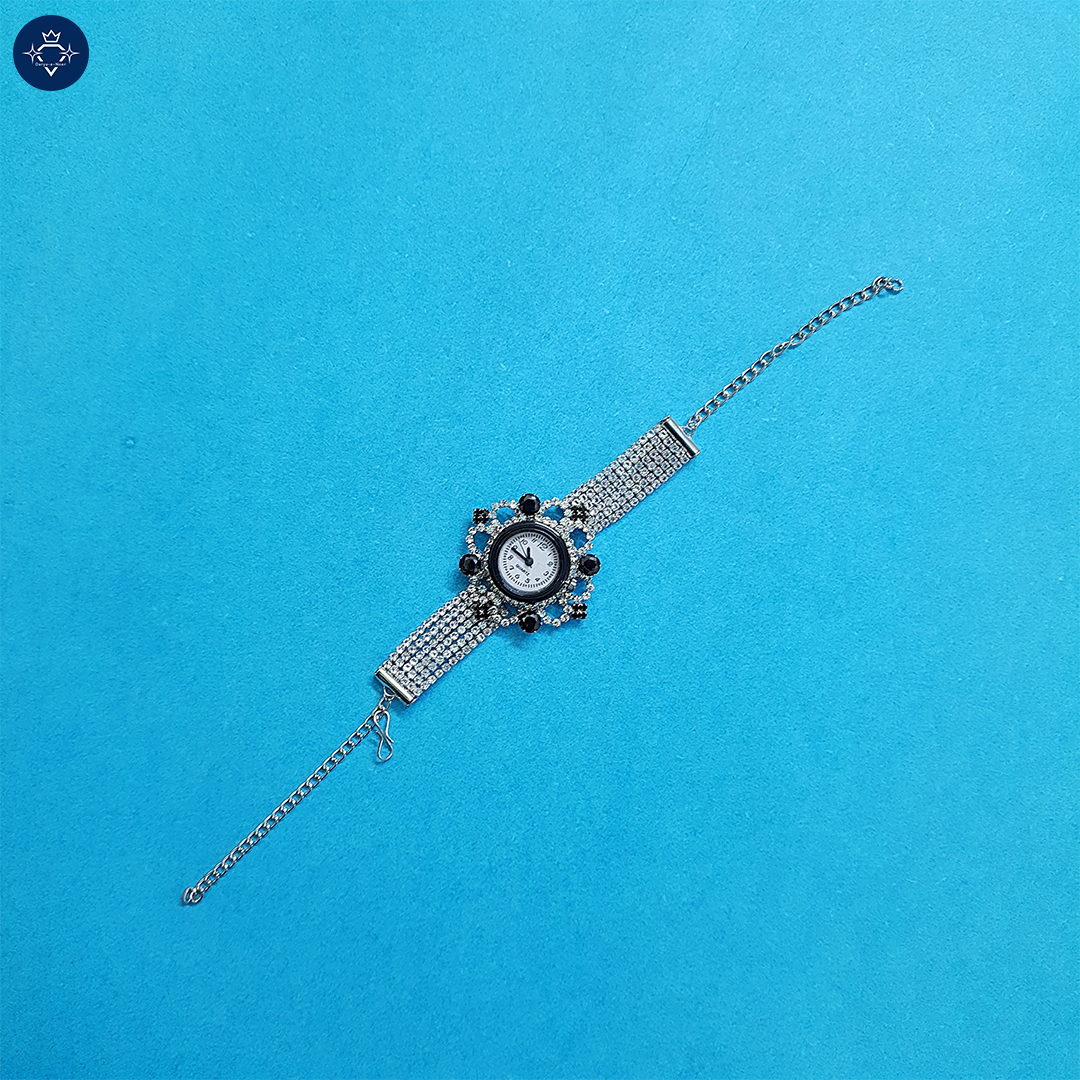 Midnight Bloom Watch Bracelet – Timeless Elegance! 