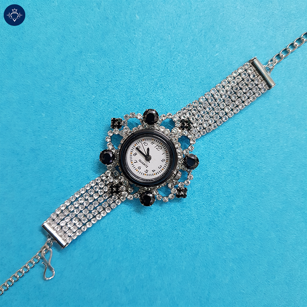 Midnight Bloom Watch Bracelet – Timeless Elegance! 
